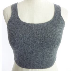 NWT Everlane Wool Blend Crop Tank Top Cami in Dark Grey XL